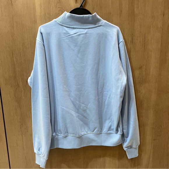 Light Blue PARKE Mock-Neck Pullover Sweatshirt - Picture 10 of 10